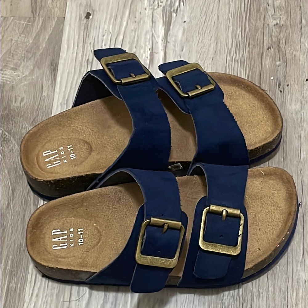 GAP Blue Sandals with Adjustable Straps and Cork Footbed
